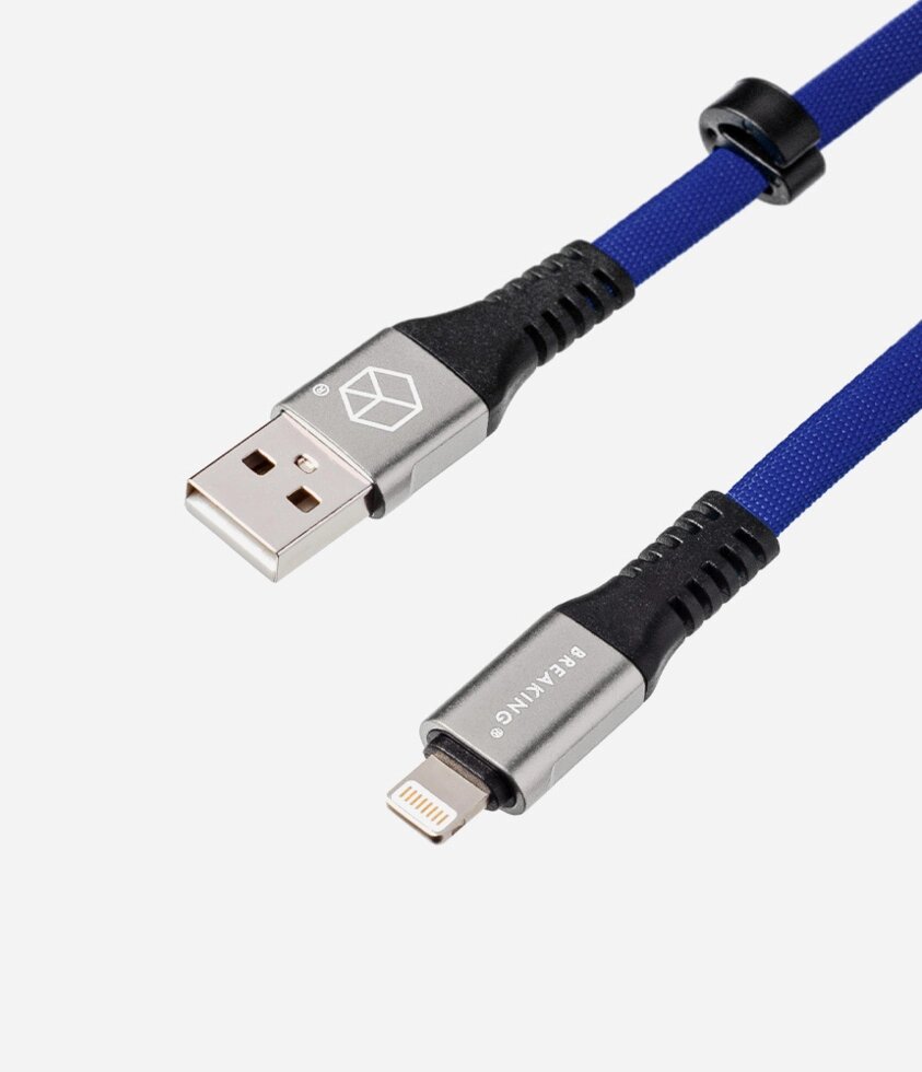 Кабель Breaking Nylon USB - Lightning 1m. (Синий) коробка  (21411) от компании Медиамир - фото 1