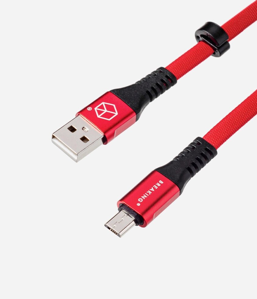 Кабель Breaking Nylon USB - Micro USB 1m. (Красный) коробка  (21422) ##от компании## Медиамир - ##фото## 1