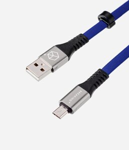 Кабель Breaking Nylon USB - Micro USB 1m. (Синий) коробка (21421)