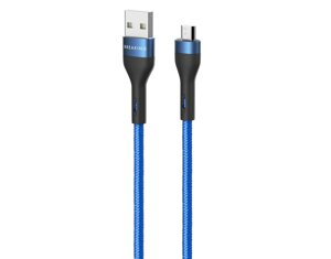 Кабель Breaking Tissue USB3.0 - Micro USB, 3A, 12W, тканевый каб. 1.2m. (Синий) (21455)