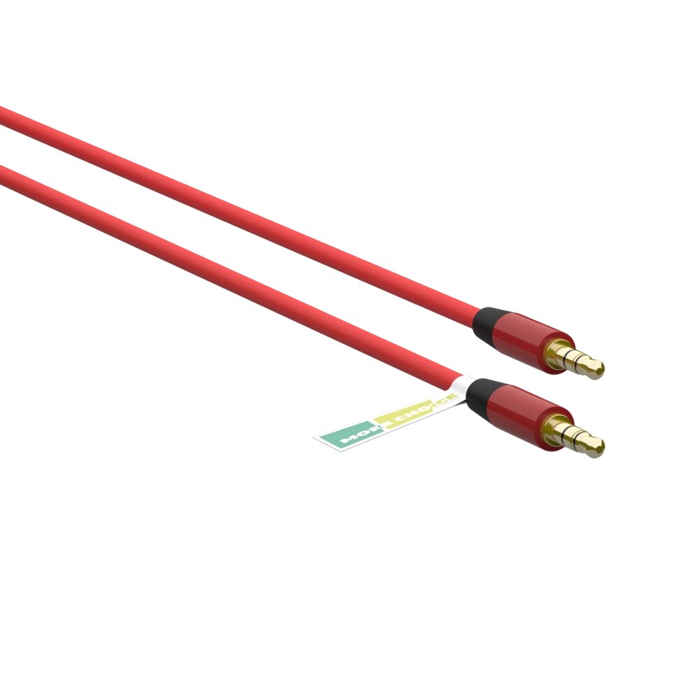 Кабель More choice AUX UK13 3.5mm 1.2м + держатель для кабеля (Red) от компании Медиамир - фото 1