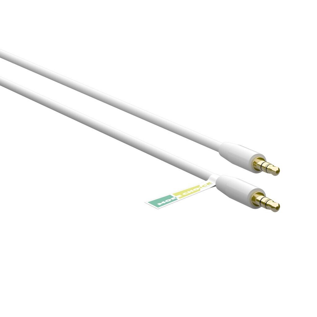 Кабель More choice AUX UK13 3.5mm 1.2м + держатель для кабеля (White) от компании Медиамир - фото 1