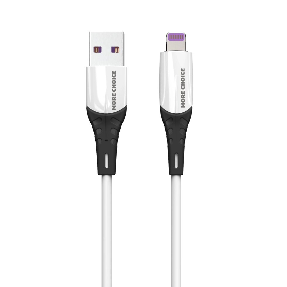 Кабель More choice USB - Lightning K32Si 3.0A силикон 1м + карта, кубики (White) от компании Медиамир - фото 1