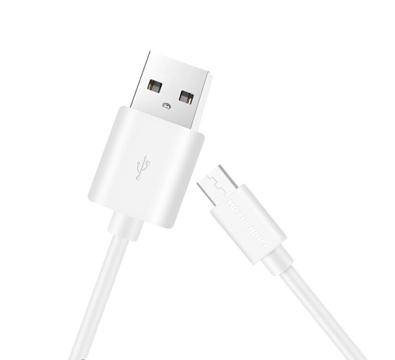Кабель More choice USB - MicroUSB K13m 2.1A TPE 1м + держатель для кабеля (White) от компании Медиамир - фото 1