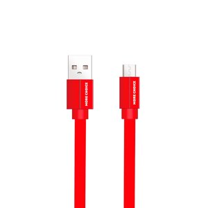 Кабель More choice USB - MicroUSB K20m 2.1A плоский нейлон 1м + держатель для кабеля (Red)