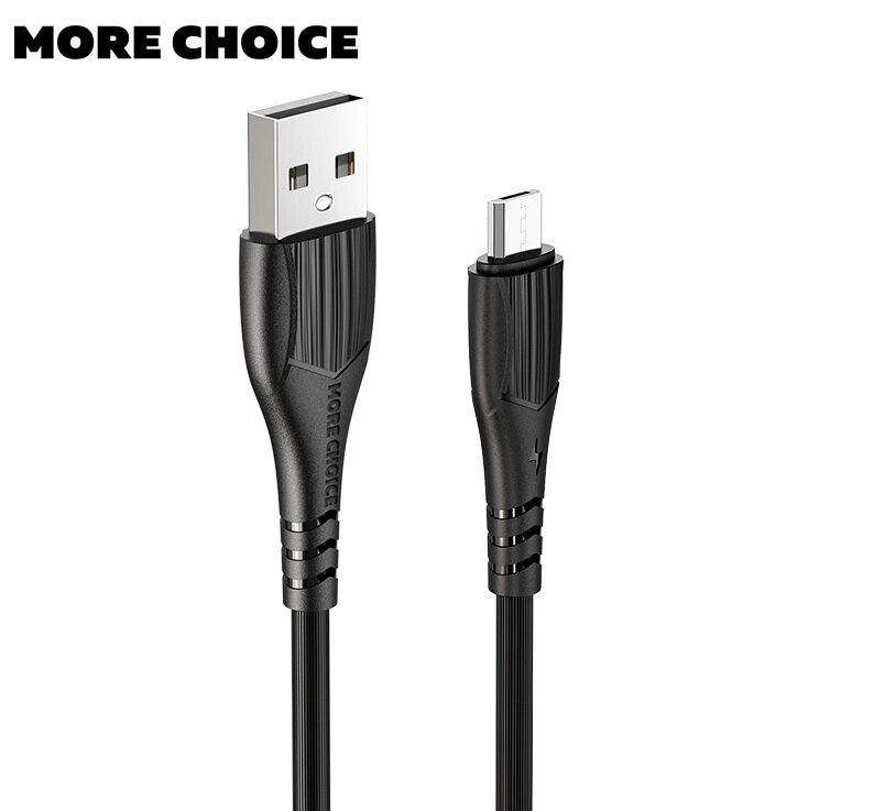 Кабель More choice USB - MicroUSB K22m 2.4A TPE 1м + держатель для кабеля (Black) от компании Медиамир - фото 1