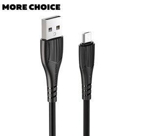 Кабель More choice USB - MicroUSB K22m 2.4A TPE 1м + держатель для кабеля (Black)