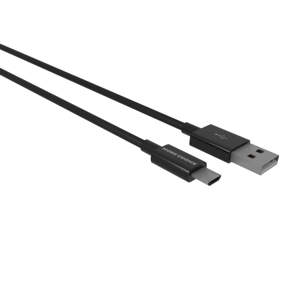 Кабель More choice USB - MicroUSB K24m 2.1A TPE 1м + держатель для кабеля (Black) от компании Медиамир - фото 1