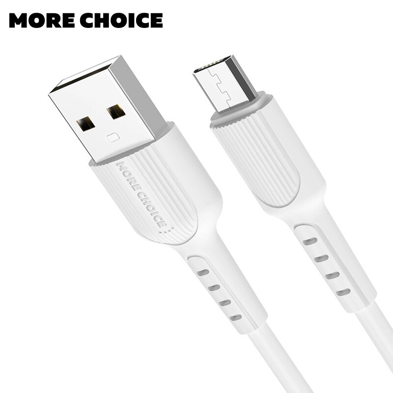 Кабель More choice USB - MicroUSB K26m 2.0A TPE 1м + держатель для кабеля (White) от компании Медиамир - фото 1