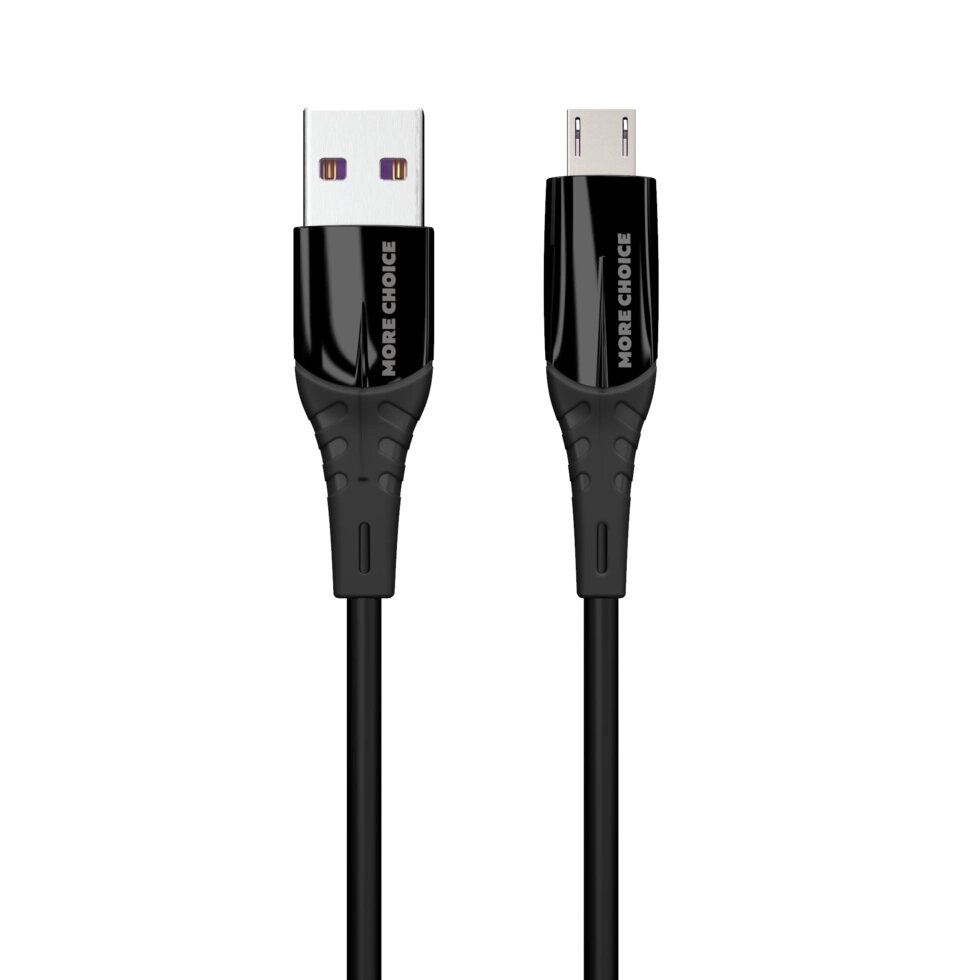 Кабель More choice USB - MicroUSB K32Sm 3.0A силикон 1м + карта, кубики (Black) от компании Медиамир - фото 1