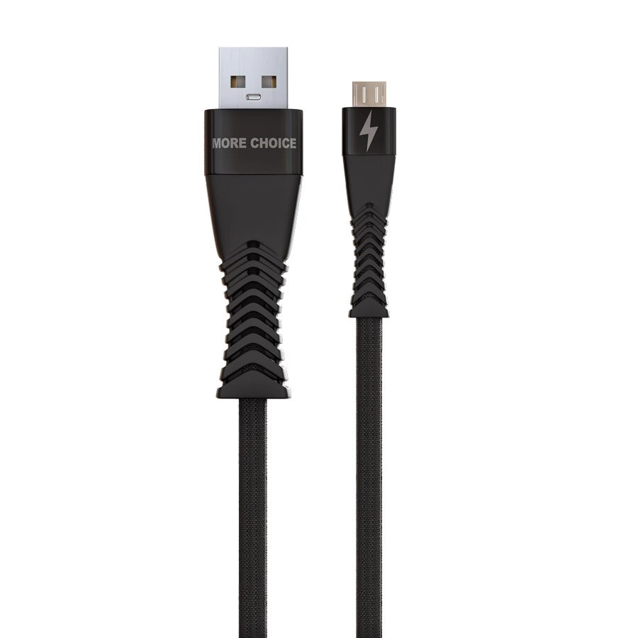 Кабель More choice USB - MicroUSB K41Sm Smart 3.0A нейлон 1м + карта, кубики (Black) от компании Медиамир - фото 1