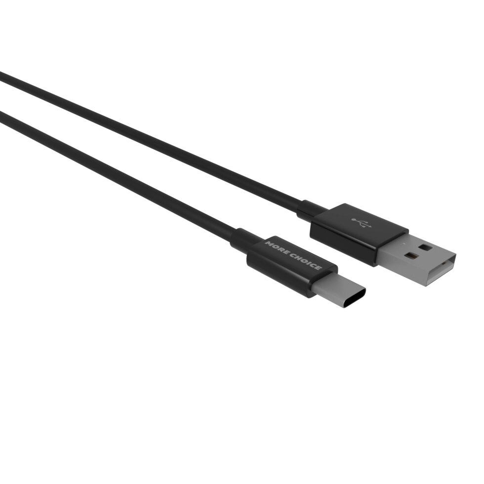 Кабель More choice USB - Type-C K24a 2.1A TPE 1м + держатель для кабеля (Black) от компании Медиамир - фото 1