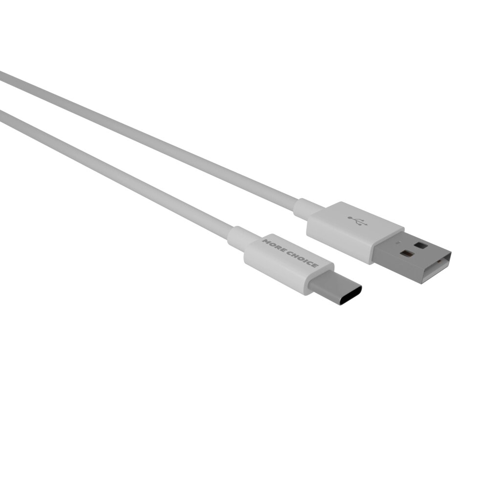 Кабель More choice USB - Type-C K24a 2.1A TPE 1м + держатель для кабеля (White) от компании Медиамир - фото 1