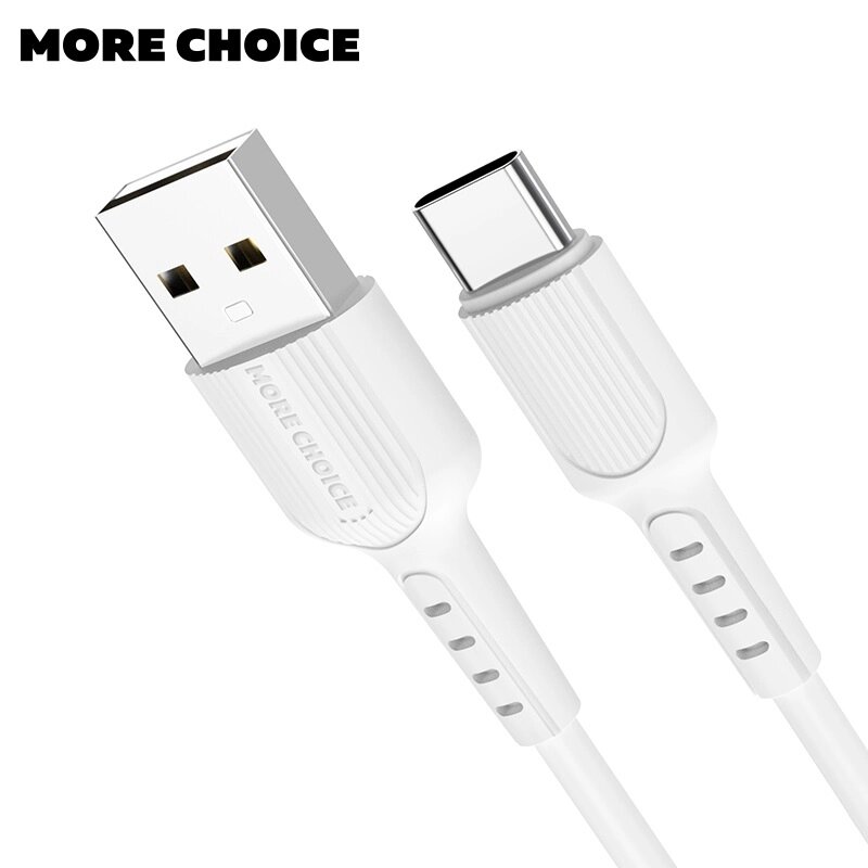 Кабель More choice USB - Type-C K26a 2.0A TPE 1м + держатель для кабеля (White) от компании Медиамир - фото 1