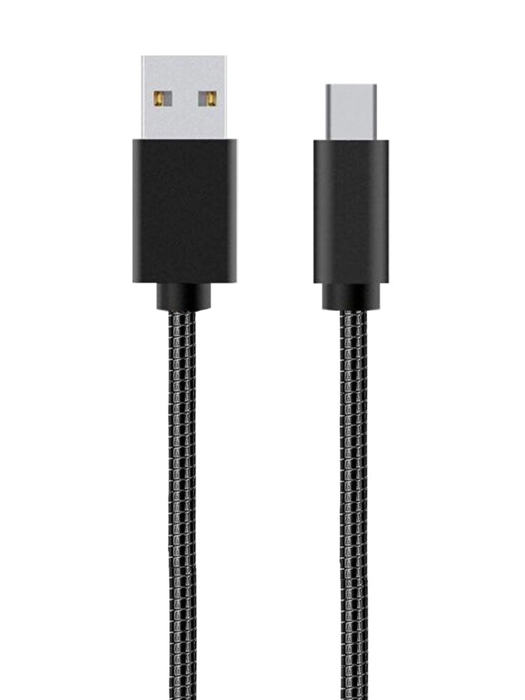 Кабель More choice USB - Type-C K31a 2.1A металл 1м + держатель для кабеля (Black) от компании Медиамир - фото 1