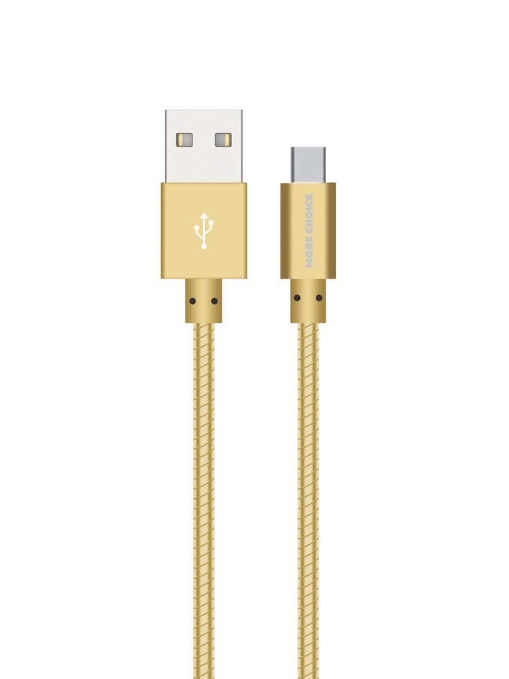 Кабель More choice USB - Type-C K31a 2.1A металл 1м + держатель для кабеля (Gold) от компании Медиамир - фото 1