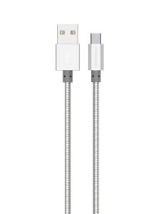 Кабель More choice USB - Type-C K31a 2.1A металл 1м + держатель для кабеля (Silver)
