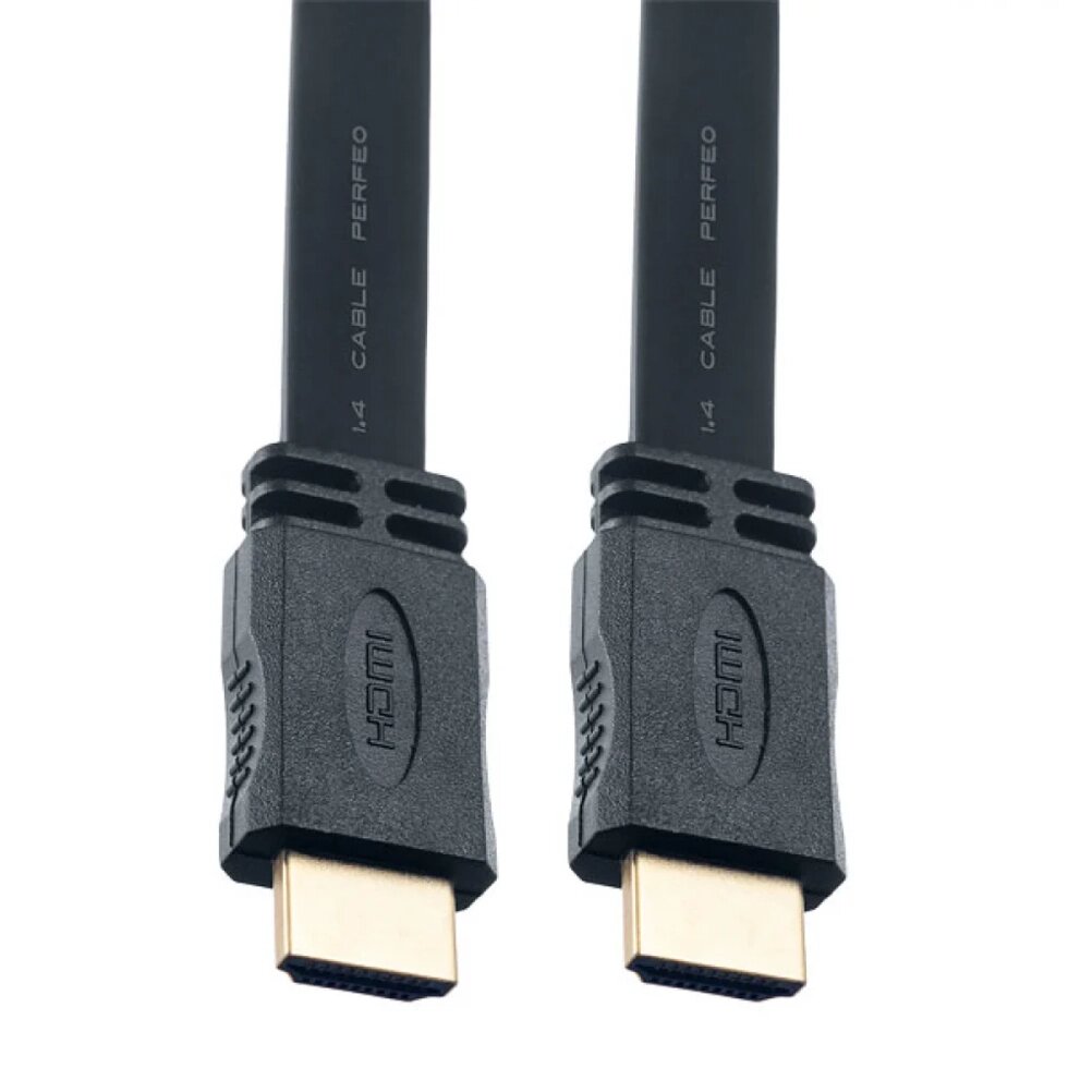 Кабель PERFEO HDMI A вилка - HDMI A вилка, плоский, ver. 1.4, 1.0 мeters (H1301) от компании Медиамир - фото 1