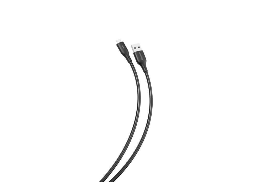 Кабель Smartbuy S25 MicroUSB 3.0 А, soarer, TPE, 1 м, черный (iK-12-S25b) от компании Медиамир - фото 1