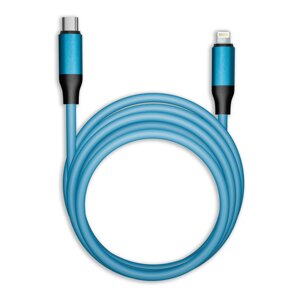 Кабель smartbuy type-C - lightning BOLD супертолстый синий 3а, TPE, 1 м пакет (IK-12-pdbold-BLUE)