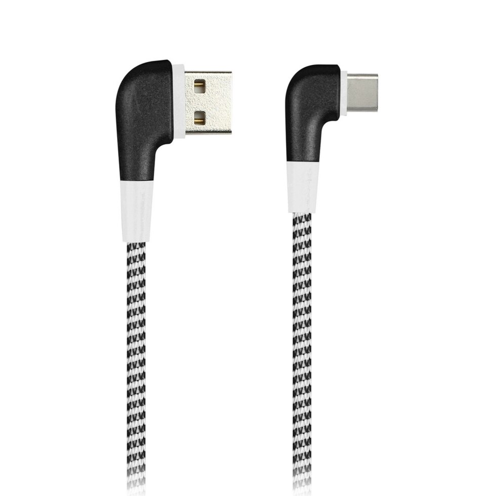 Кабель Smartbuy USB 2.0 - USB Type C, SOCKS L-TYPE Черный, 2 А, 1 м (iK-3112NSL black) ##от компании## Медиамир - ##фото## 1