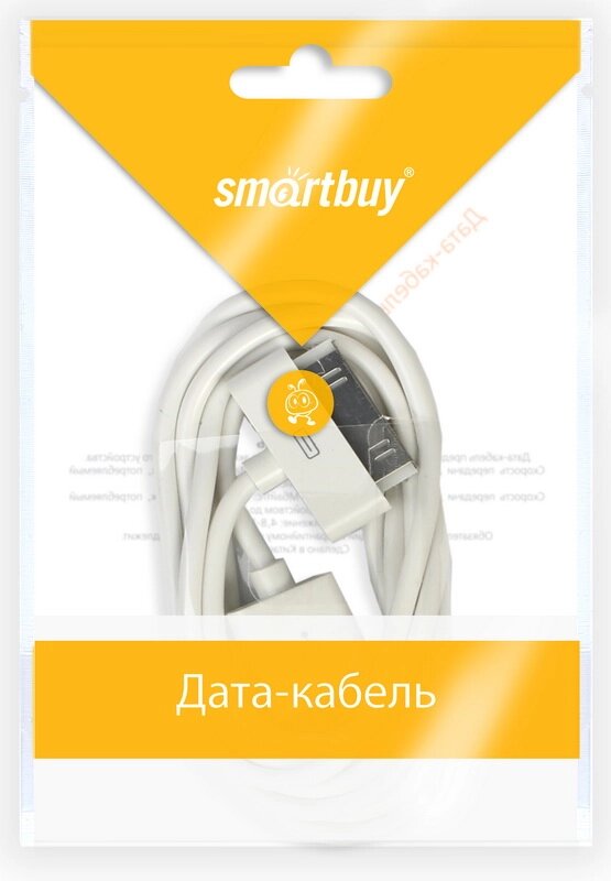 Кабель Smartbuy USB - 30-pin для Apple (iPhone 4/4S), длина 1,2 м (iK-412)/500 от компании Медиамир - фото 1