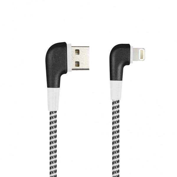Кабель Smartbuy USB - 8-pin для Apple, нейлон. SOCKS L-TYPE Черный, 2 А, 1 м (iK-512NSL black)/100 от компании Медиамир - фото 1