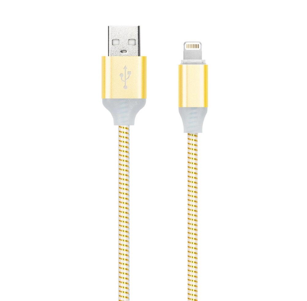 Кабель Smartbuy USB - 8-pin для Apple, с индикацией зар.,1м, зол.,с мет. након. КОР.(iK-512ssbox gold) от компании Медиамир - фото 1