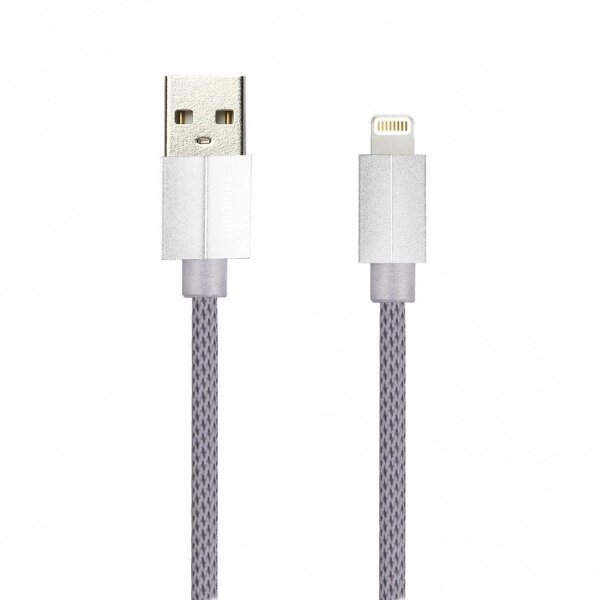 Кабель Smartbuy USB - 8-pin для Apple, TWILL METAL, серый 2 А, 1 м (iK-512TWM gray)/100 от компании Медиамир - фото 1