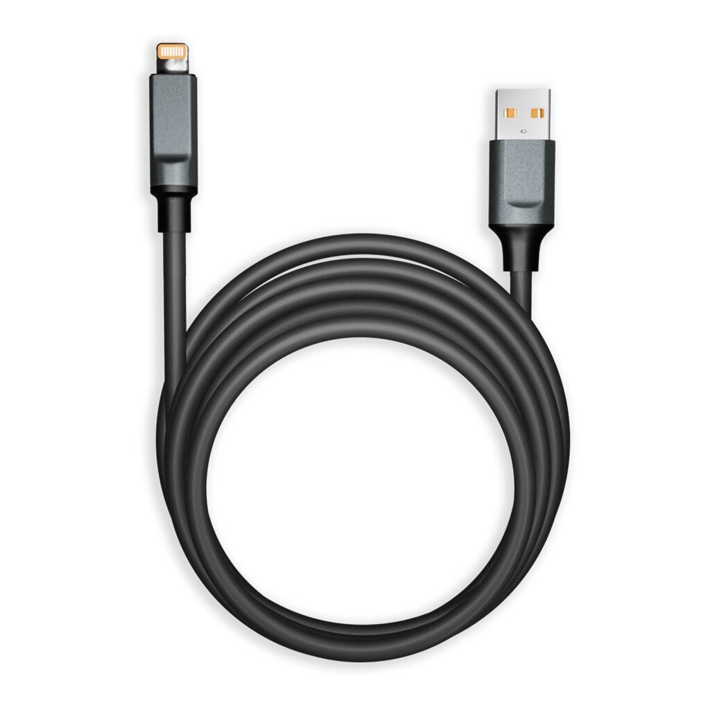 Кабель Smartbuy USB - LIGHTNING BOLD СуперТолстый черный 3А, TPE, 1 м пакет (IK-512BOLD-BLACK) от компании Медиамир - фото 1