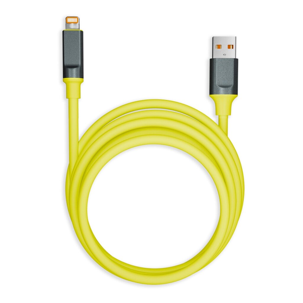 Кабель Smartbuy USB - LIGHTNING BOLD СуперТолстый желтый, 3А, TPE, 1 м пакет (IK-512BOLD-YELLOW) от компании Медиамир - фото 1