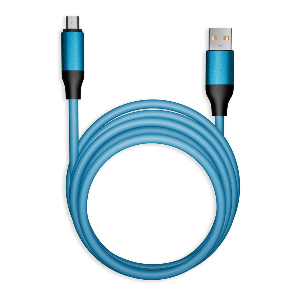 Кабель Smartbuy USB - Micro USB BOLD СуперТолстый синий 3А, TPE, 1 м пакет (IK-12BOLD-BLUE) от компании Медиамир - фото 1