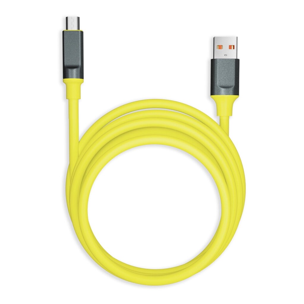 Кабель Smartbuy USB - Micro USB BOLD СуперТолстый желтый, 3А, TPE, 1 м пакет (IK-12BOLD-YELLOW) от компании Медиамир - фото 1