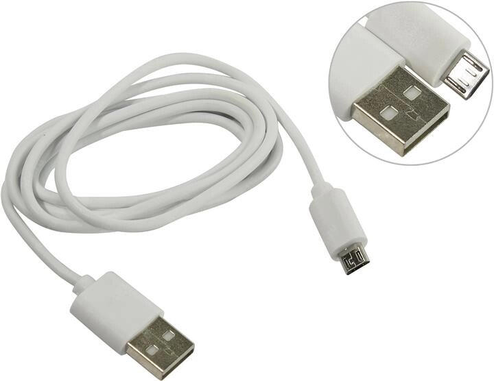 Кабель Smartbuy USB - micro USB, цветные, длина 1 м, белый (iK-12 white) от компании Медиамир - фото 1