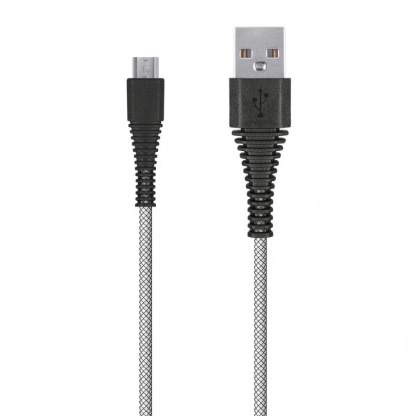 Кабель Smartbuy USB - micro USB, "карбон", экстрапрочный, 2.0 м, до 2А, белый (iK-20n-2 white) от компании Медиамир - фото 1