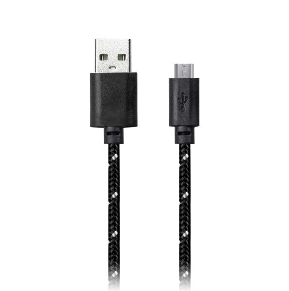 Кабель Smartbuy USB - micro USB, нейлон, длина 1 м, черный (iK-12n black)/500 от компании Медиамир - фото 1