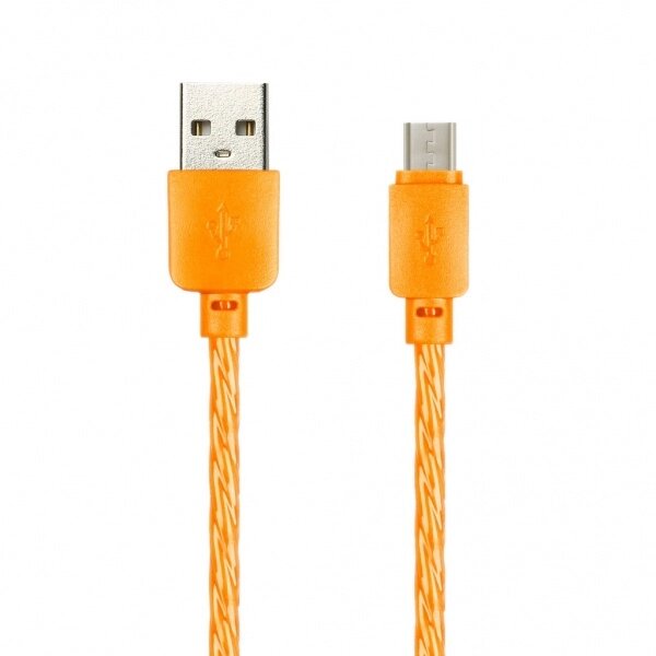 Кабель Smartbuy USB - micro USB, SILICONE SPIRAL, оранжевый, 2 А, 1 м (iK-12SPS orange)/100 от компании Медиамир - фото 1