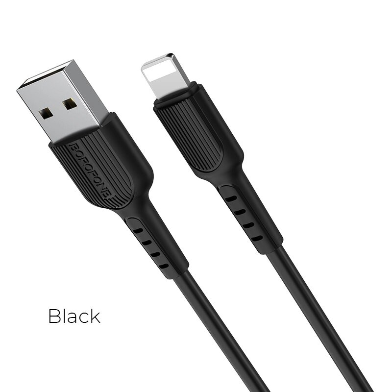 Кабель USB-Lightning Borofon BX16 Easy,  2.0А, TPE 1 м, Black от компании Медиамир - фото 1