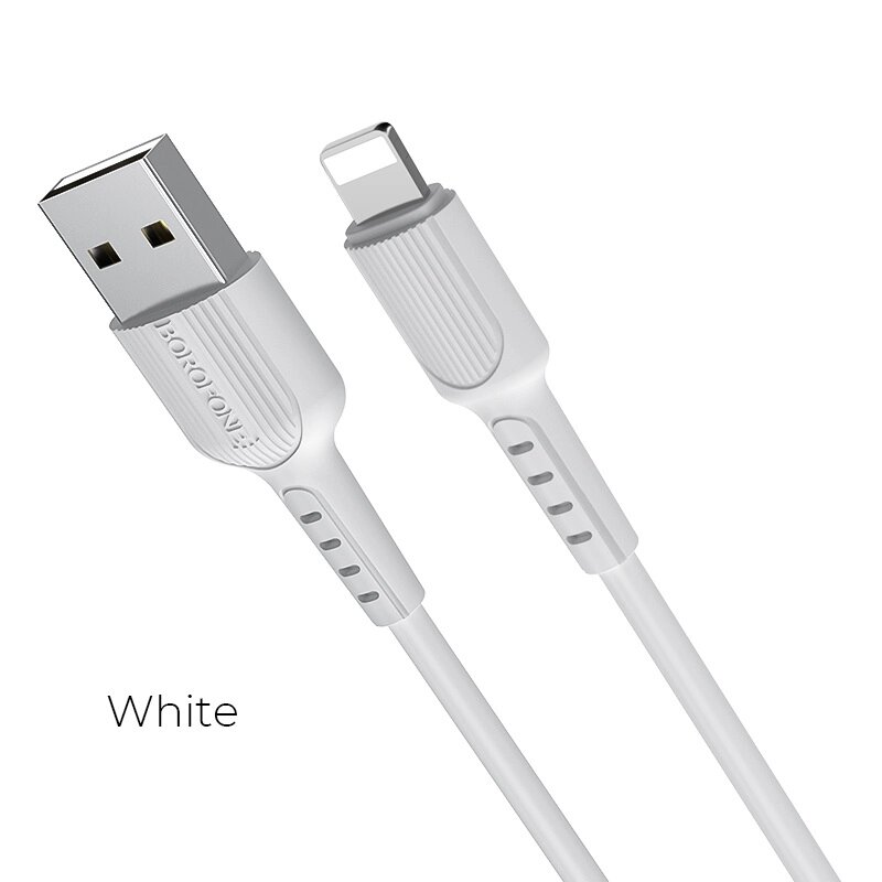 Кабель USB-Lightning Borofon BX16 Easy,  2.0А, TPE 1 м, White от компании Медиамир - фото 1