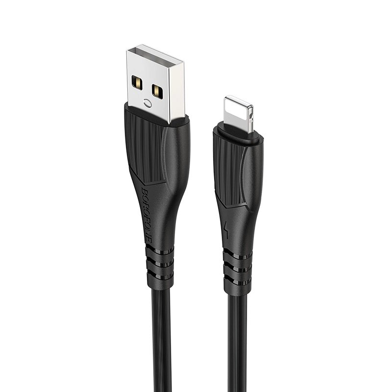 Кабель USB-Lightning Borofon BX37 2.4А, TPE 1м, коробка  Black от компании Медиамир - фото 1