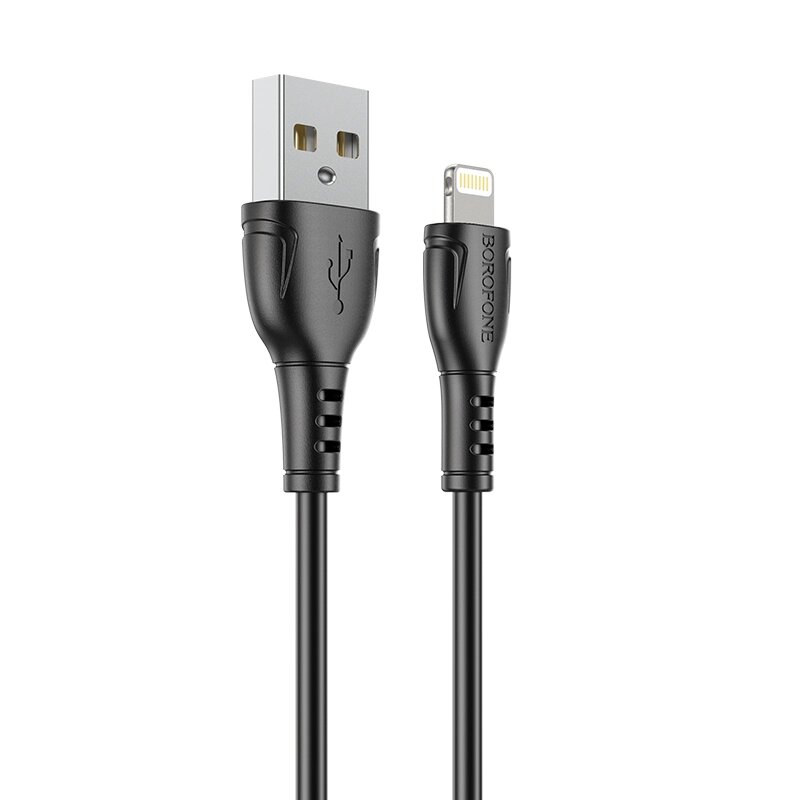 Кабель USB-Lightning Borofon BX51 Triumph 2,4А, ПВХ, 1м Black от компании Медиамир - фото 1