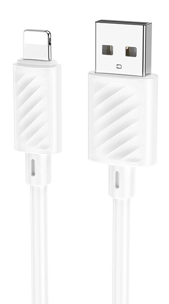 Кабель USB-Lightning HOCO X88 Gratified 2,4A ПВХ 1м White мс от компании Медиамир - фото 1