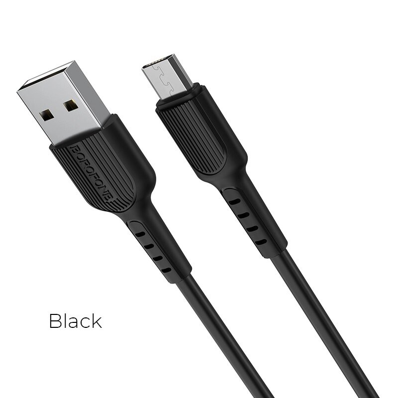 Кабель USB-MicroUSB Borofon BX16 Easy 2.0А TPE 1м  Black от компании Медиамир - фото 1
