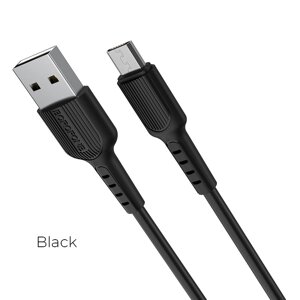 Кабель USB-microusb borofon BX16 easy 2.0а TPE 1м black