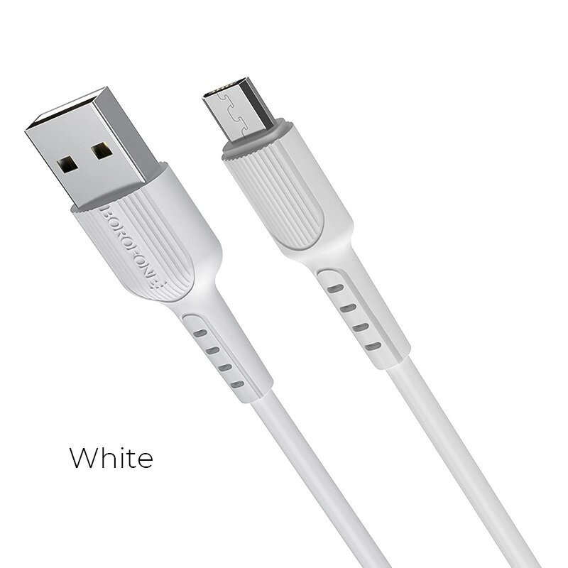 Кабель USB-MicroUSB Borofon BX16 Easy 2.0A TPE 1м  White от компании Медиамир - фото 1