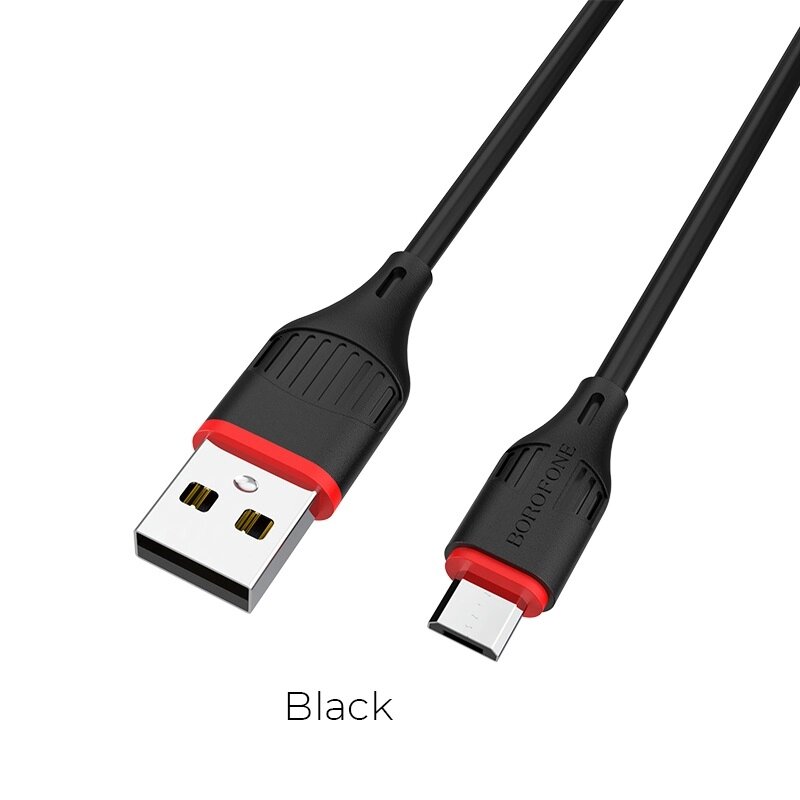 Кабель USB-MicroUSB Borofon BX17 Enjoy 2.0A TPE 1м  Black от компании Медиамир - фото 1