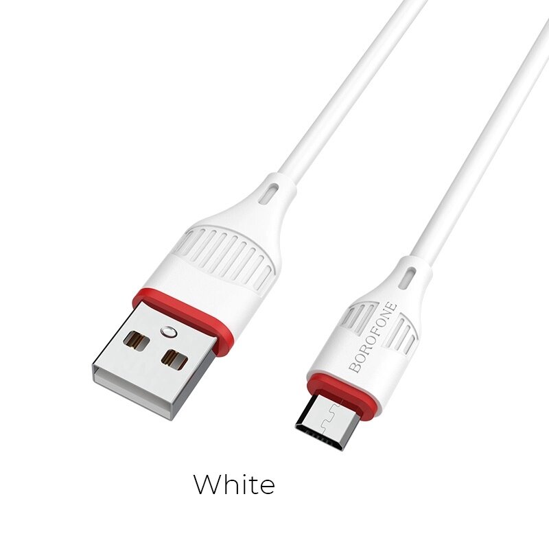 Кабель USB-MicroUSB Borofon BX17 Enjoy 2.0A TPE 1м White от компании Медиамир - фото 1