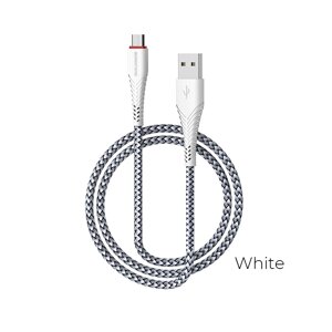 Кабель USB-MicroUSB Borofon BX25 Powerful 2,4А нейлон 1м White