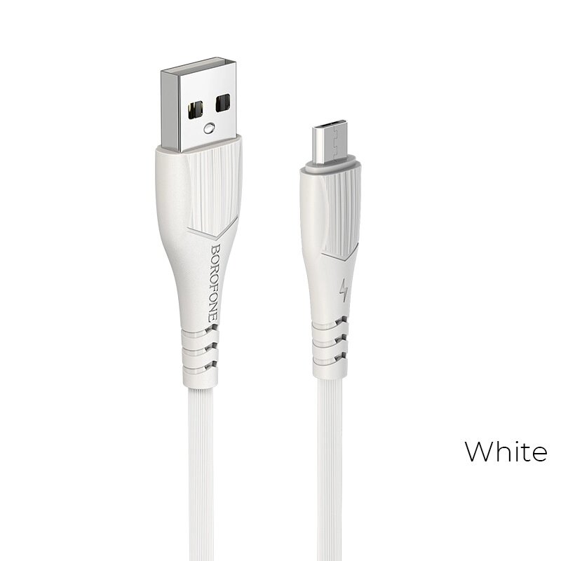 Кабель USB-MicroUSB Borofon BX37 Wieldy 2,4А TPE 1м White пс от компании Медиамир - фото 1