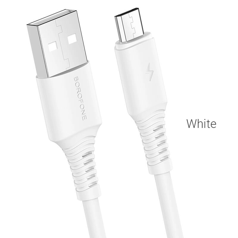 Кабель USB-MicroUSB Borofon BX47 Coolway ПВХ 2,4А 1м White от компании Медиамир - фото 1